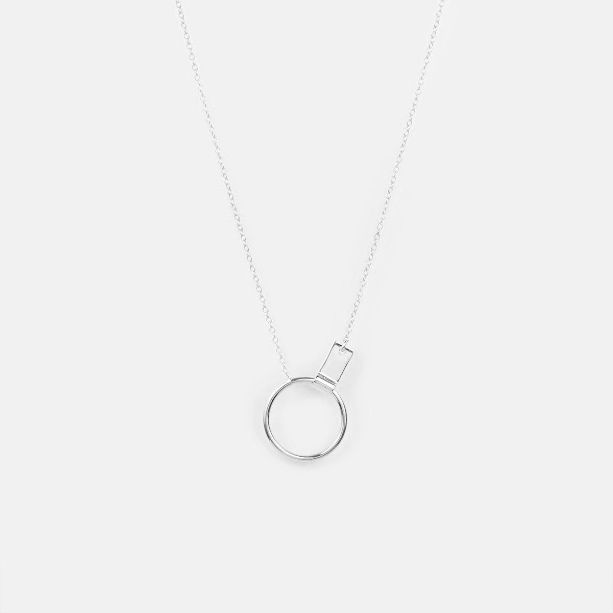 PROJECT50G |Silver Textured Round Medallion with Unusual Handmade Link  Combination and Black Chain – project50g